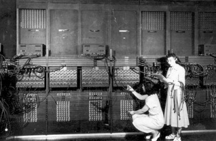 View of the ENIAC in its U-shaped room